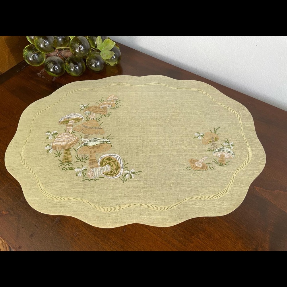 Four Rare Vintage MidCentury Stotter Mushroom Placemats